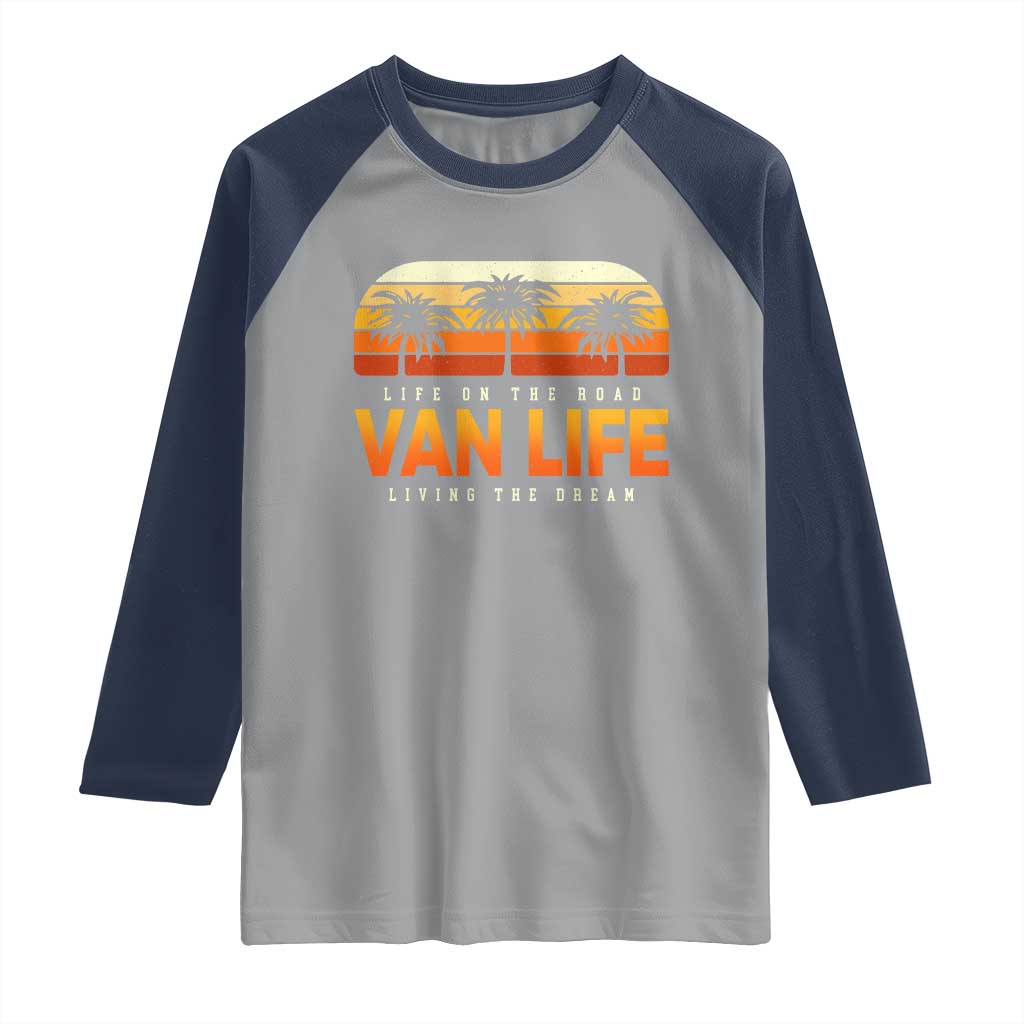 Van Life Raglan Shirt Retro Camping RV Motorhome Travel Vacation Gift - Wonder Print Shop