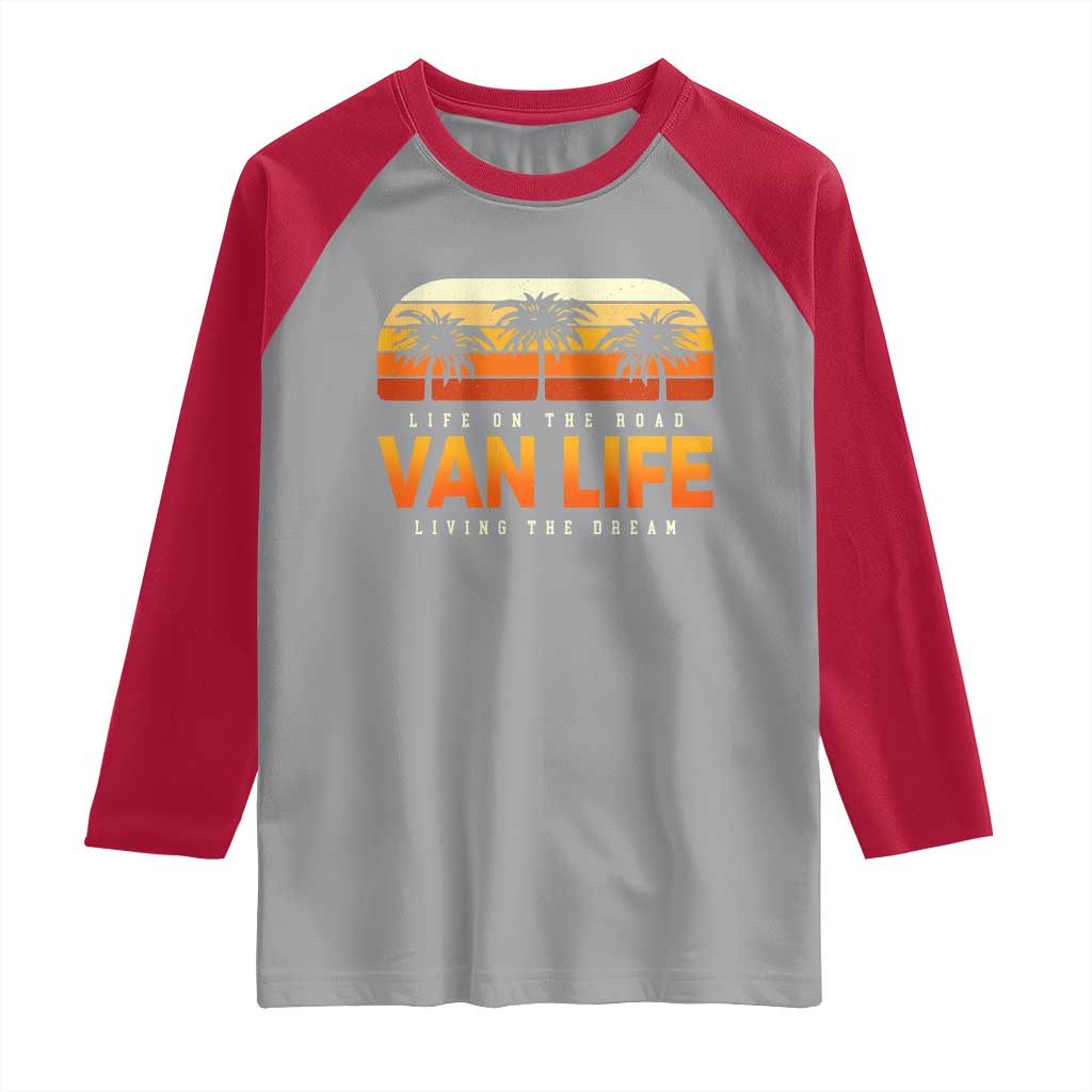Van Life Raglan Shirt Retro Camping RV Motorhome Travel Vacation Gift - Wonder Print Shop