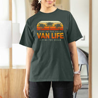 Van Life T Shirt For Women Retro Camping RV Motorhome Travel Vacation Gift - Wonder Print Shop