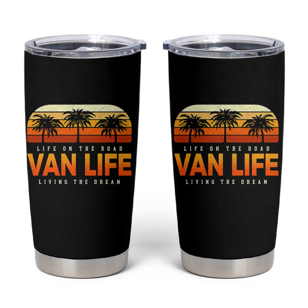 Van Life Tumbler Cup Retro Camping RV Motorhome Travel Vacation Gift - Wonder Print Shop