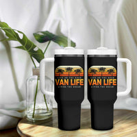Van Life Tumbler With Handle Retro Camping RV Motorhome Travel Vacation Gift - Wonder Print Shop