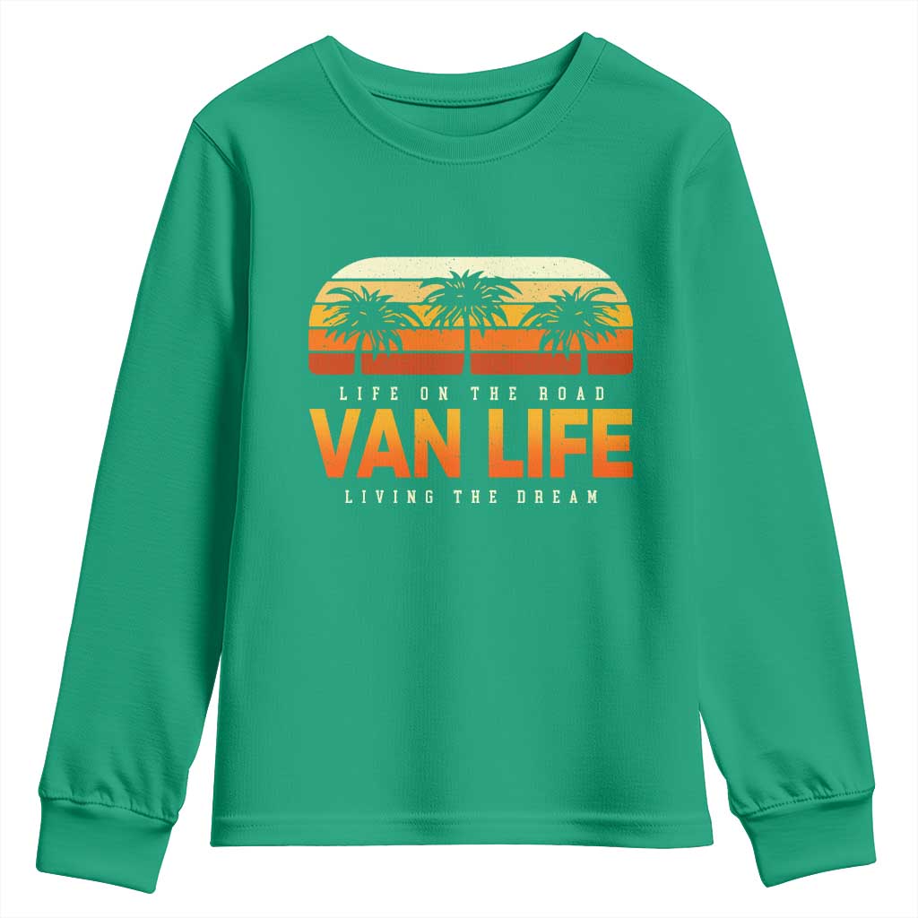 Van Life Youth Sweatshirt Retro Camping RV Motorhome Travel Vacation Gift - Wonder Print Shop