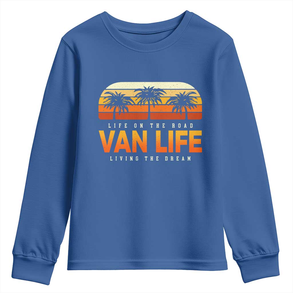 Van Life Youth Sweatshirt Retro Camping RV Motorhome Travel Vacation Gift - Wonder Print Shop