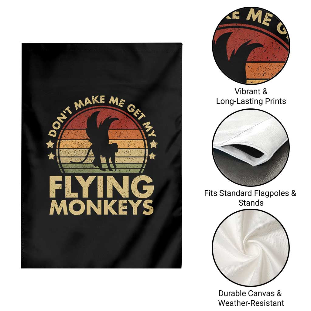 Vintage Retro Dont Make Me Get My Flying Monkeys Garden Flag - Wonder Print Shop