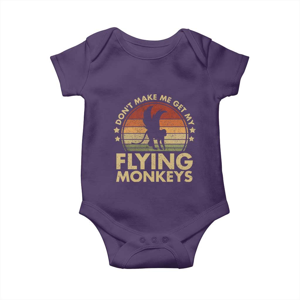 Vintage Retro Dont Make Me Get My Flying Monkeys Baby Onesie - Wonder Print Shop