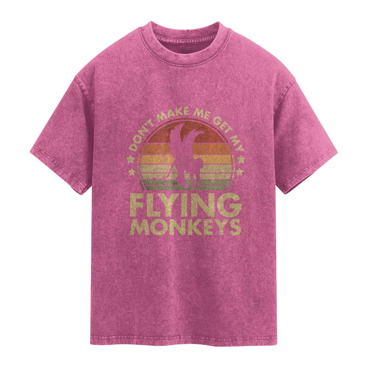 Vintage Retro Dont Make Me Get My Flying Monkeys Washed Cotton T-Shirt