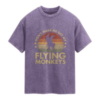 Vintage Retro Dont Make Me Get My Flying Monkeys Washed Cotton T-Shirt