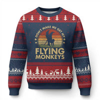Vintage Retro Dont Make Me Get My Flying Monkeys Ugly Christmas Sweater - Wonder Print Shop