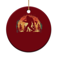 Bigfoot Fishing Ceramic Ornament Funny Retro Sasquatch Fisherman Dad - Wonder Print Shop