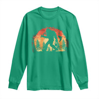 Bigfoot Fishing Long Sleeve Shirt Funny Retro Sasquatch Fisherman Dad - Wonder Print Shop