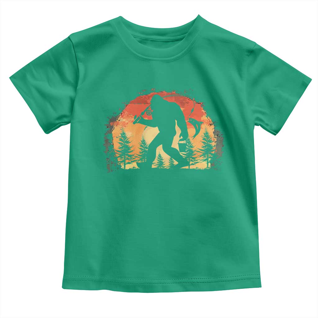 Bigfoot Fishing Toddler T Shirt Funny Retro Sasquatch Fisherman Dad - Wonder Print Shop