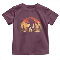 Bigfoot Fishing Toddler T Shirt Funny Retro Sasquatch Fisherman Dad - Wonder Print Shop