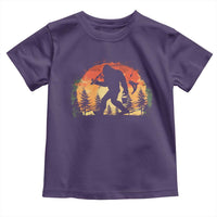 Bigfoot Fishing Toddler T Shirt Funny Retro Sasquatch Fisherman Dad - Wonder Print Shop