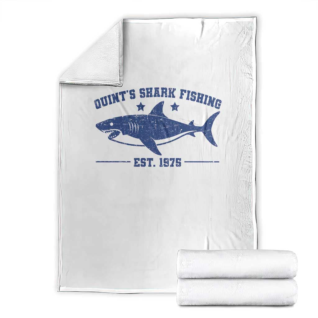 Retro Fisher Birthday Throw Blanket Vintage Quints Shark Fishing 1975 - Wonder Print Shop