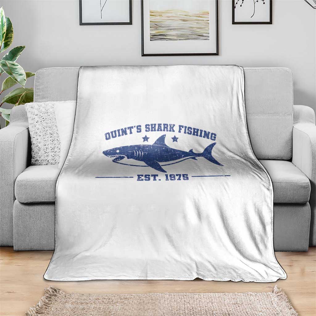 Retro Fisher Birthday Throw Blanket Vintage Quints Shark Fishing 1975 - Wonder Print Shop