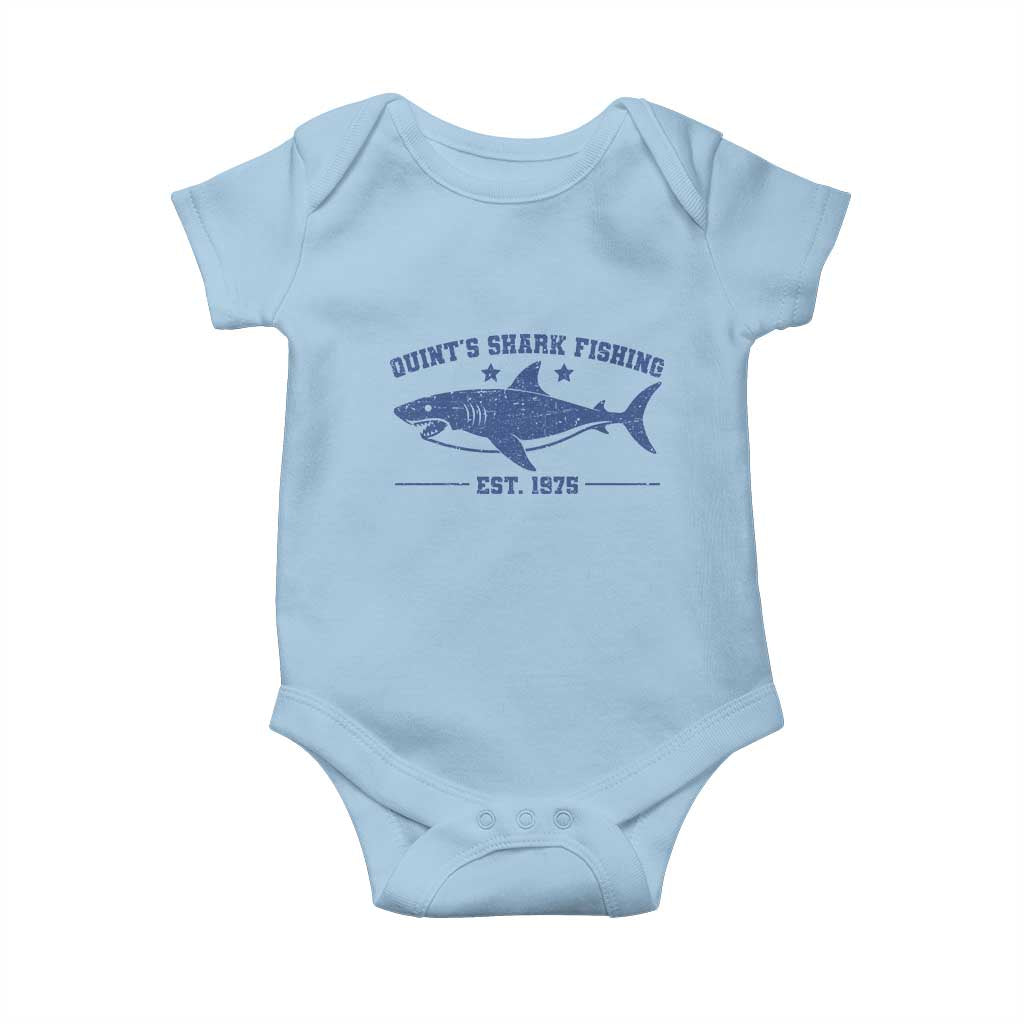Retro Fisher Birthday Baby Onesie Vintage Quints Shark Fishing 1975 - Wonder Print Shop
