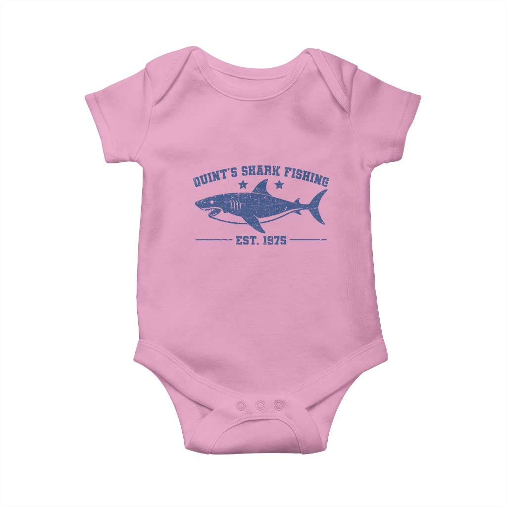 Retro Fisher Birthday Baby Onesie Vintage Quints Shark Fishing 1975 - Wonder Print Shop