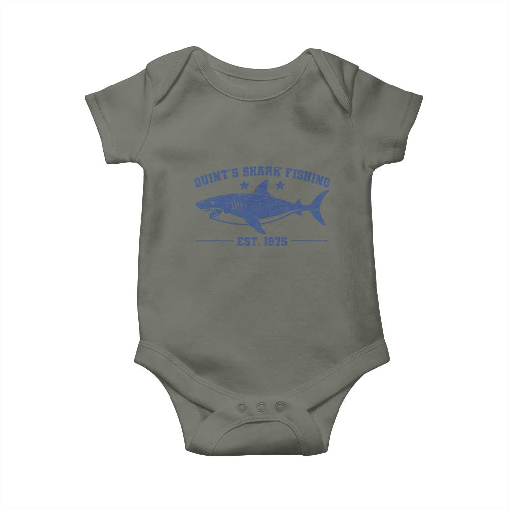 Retro Fisher Birthday Baby Onesie Vintage Quints Shark Fishing 1975 - Wonder Print Shop