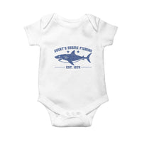 Retro Fisher Birthday Baby Onesie Vintage Quints Shark Fishing 1975 - Wonder Print Shop