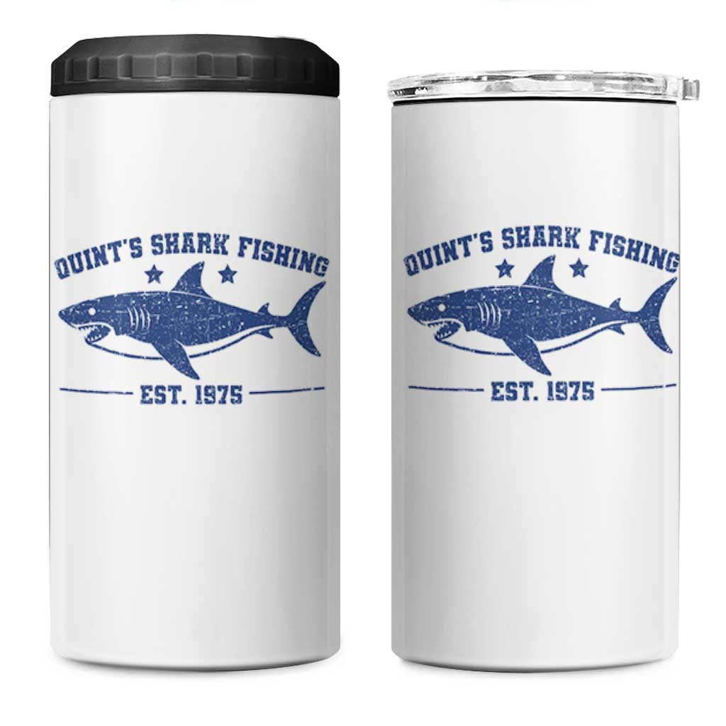 Retro Fisher Birthday 4 in 1 Can Cooler Tumbler Vintage Quints Shark Fishing 1975 - Wonder Print Shop