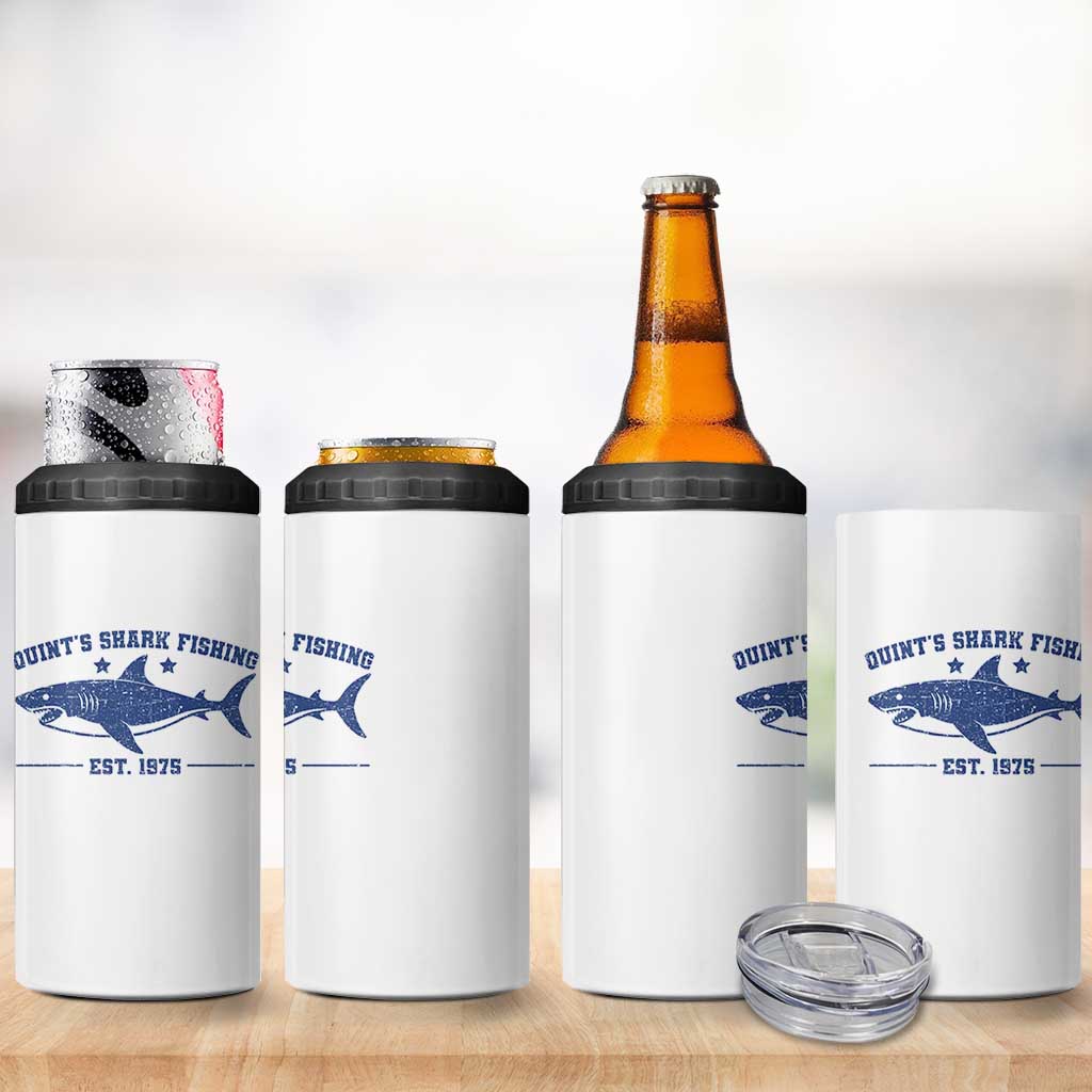 Retro Fisher Birthday 4 in 1 Can Cooler Tumbler Vintage Quints Shark Fishing 1975 - Wonder Print Shop
