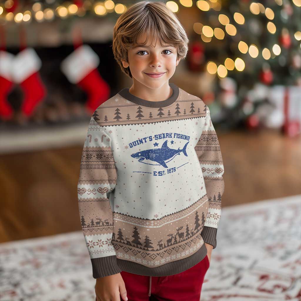 Retro Fisher Birthday Ugly Christmas Sweater Vintage Quints Shark Fishing 1975 - Wonder Print Shop