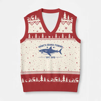 Retro Fisher Birthday V-Neck Knit Sweater Vest Vintage Quints Shark Fishing 1975 - Wonder Print Shop