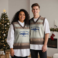 Retro Fisher Birthday V-Neck Knit Sweater Vest Vintage Quints Shark Fishing 1975 - Wonder Print Shop