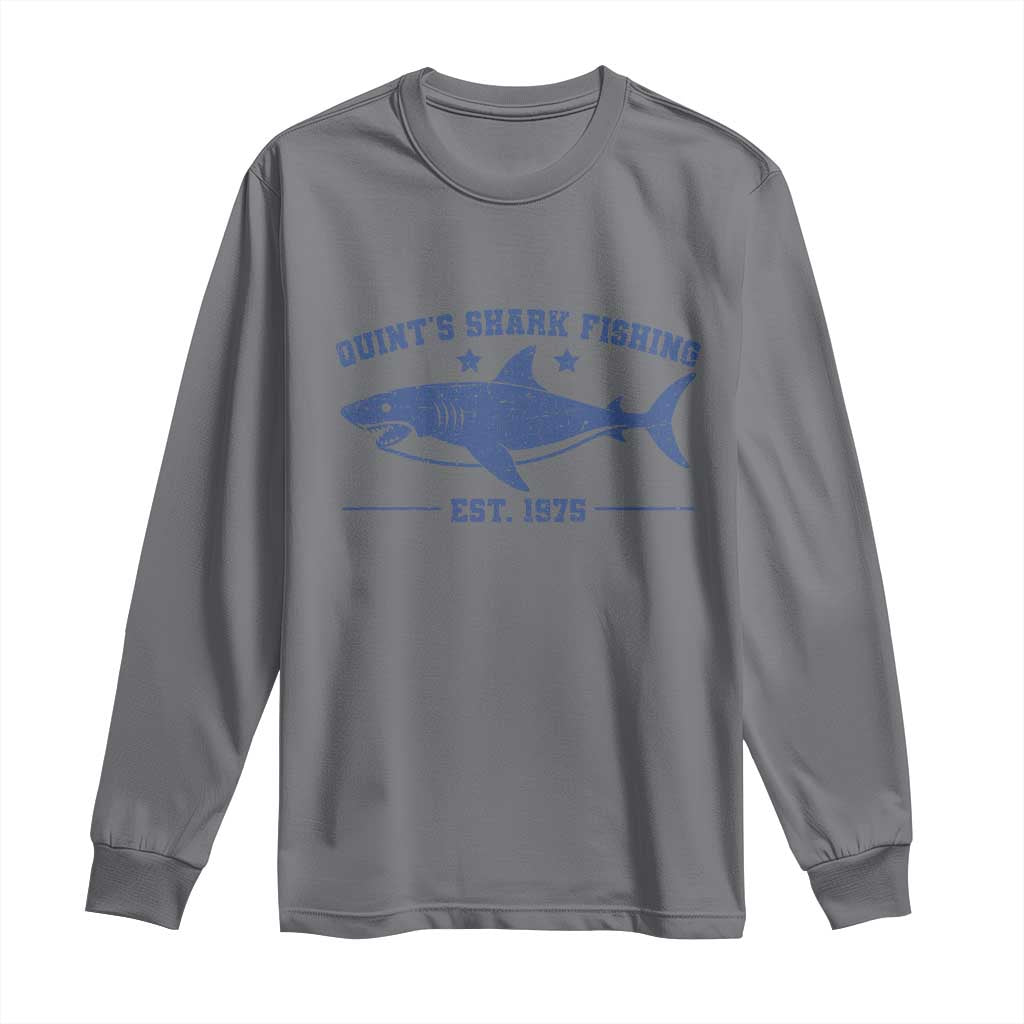 Retro Fisher Birthday Long Sleeve Shirt Vintage Quints Shark Fishing 1975 - Wonder Print Shop