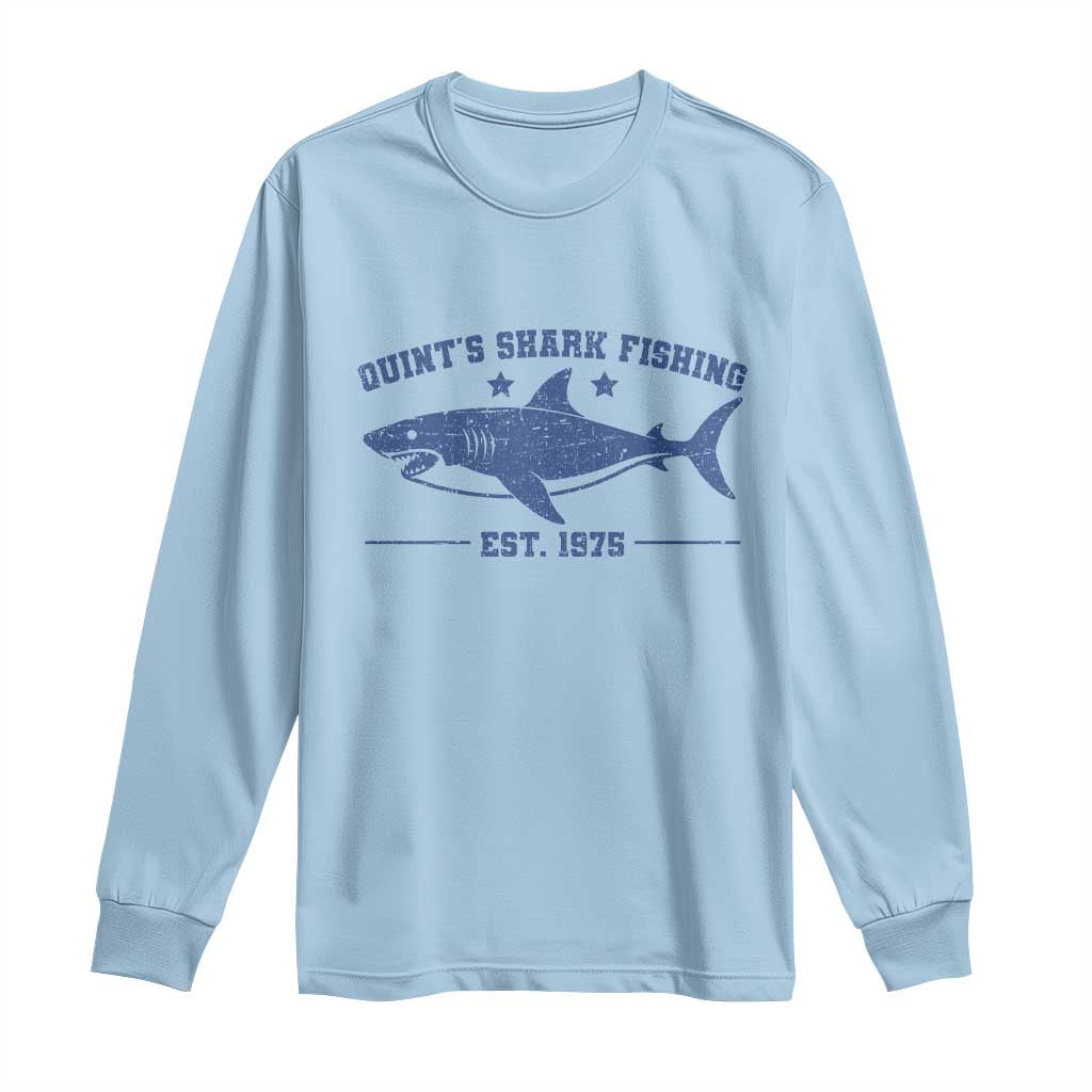 Retro Fisher Birthday Long Sleeve Shirt Vintage Quints Shark Fishing 1975 - Wonder Print Shop
