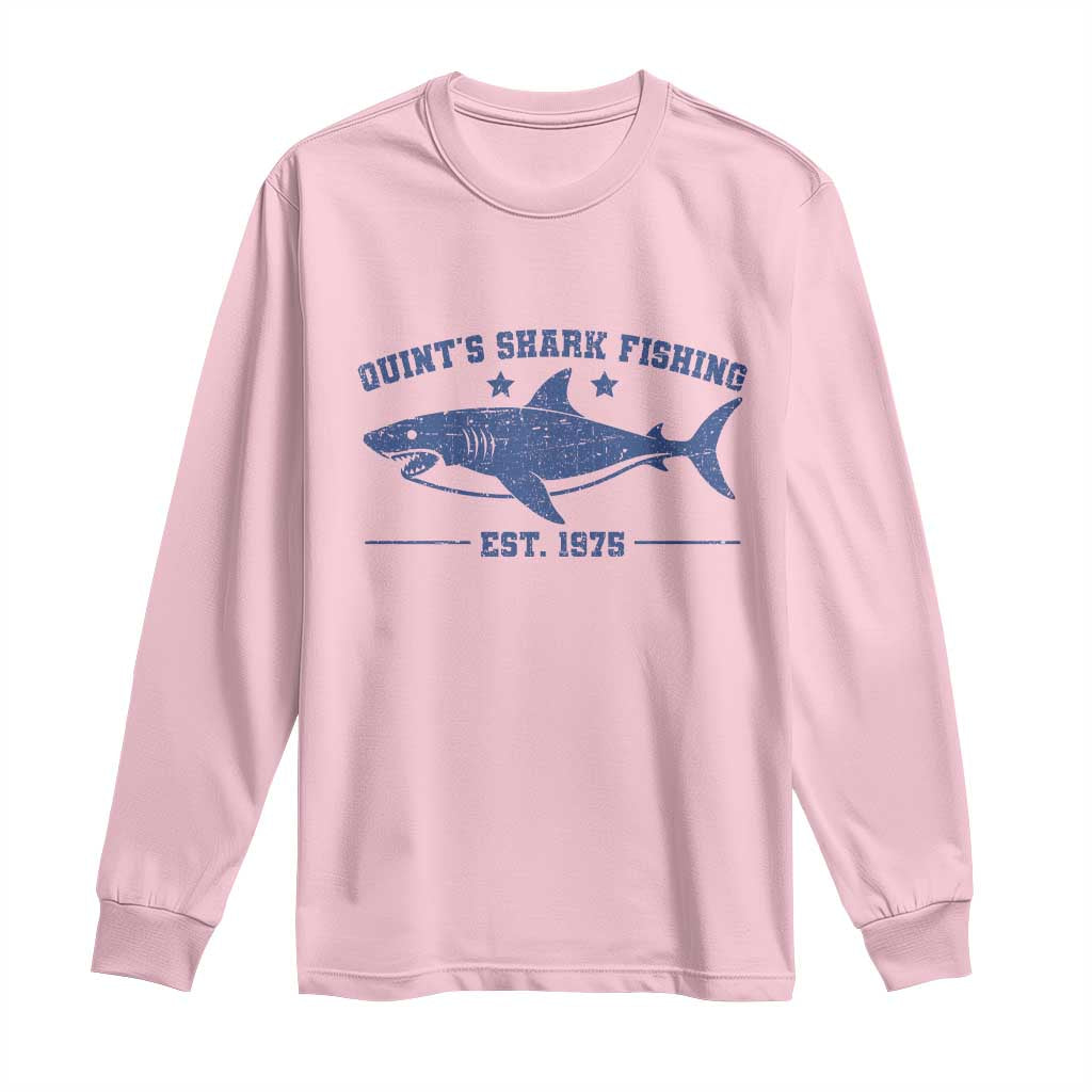 Retro Fisher Birthday Long Sleeve Shirt Vintage Quints Shark Fishing 1975 - Wonder Print Shop