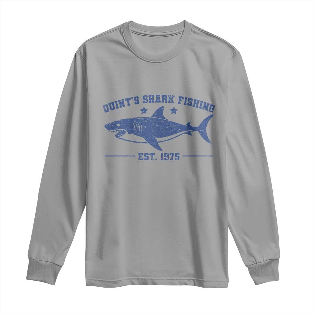 Retro Fisher Birthday Long Sleeve Shirt Vintage Quints Shark Fishing 1975 - Wonder Print Shop