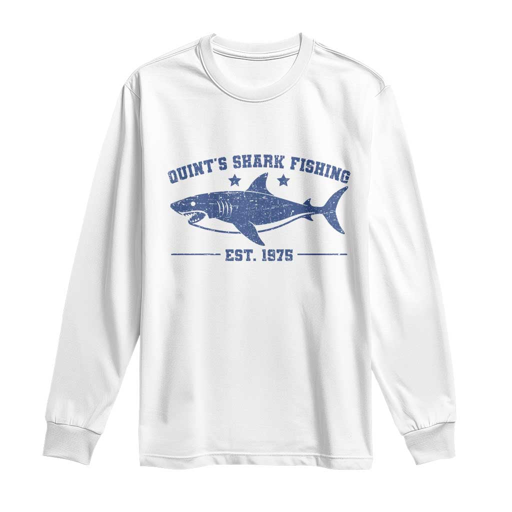 Retro Fisher Birthday Long Sleeve Shirt Vintage Quints Shark Fishing 1975 - Wonder Print Shop