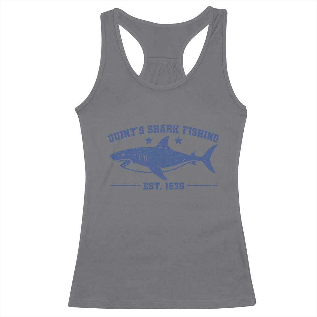 Retro Fisher Birthday Racerback Tank Top Vintage Quints Shark Fishing 1975 - Wonder Print Shop
