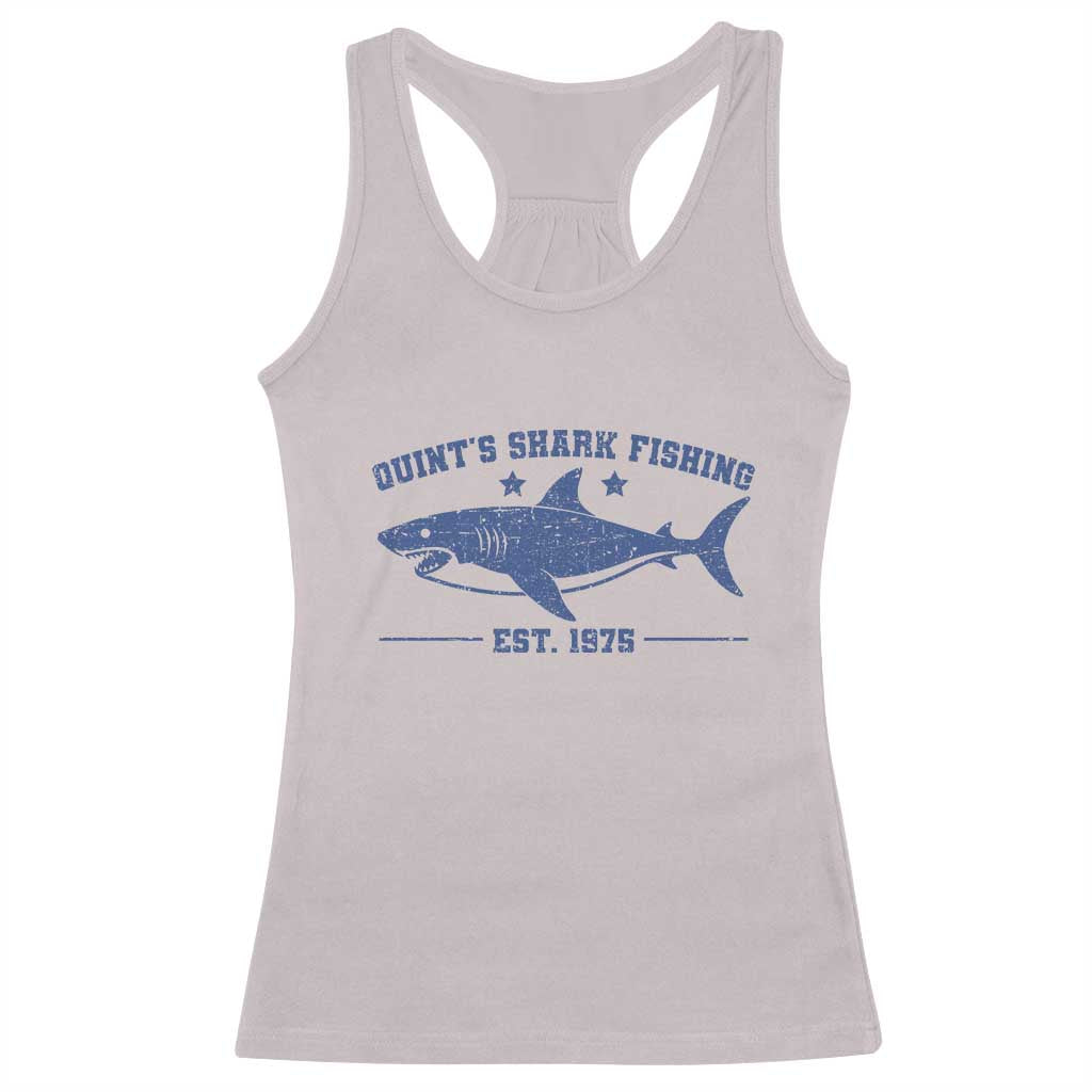 Retro Fisher Birthday Racerback Tank Top Vintage Quints Shark Fishing 1975 - Wonder Print Shop