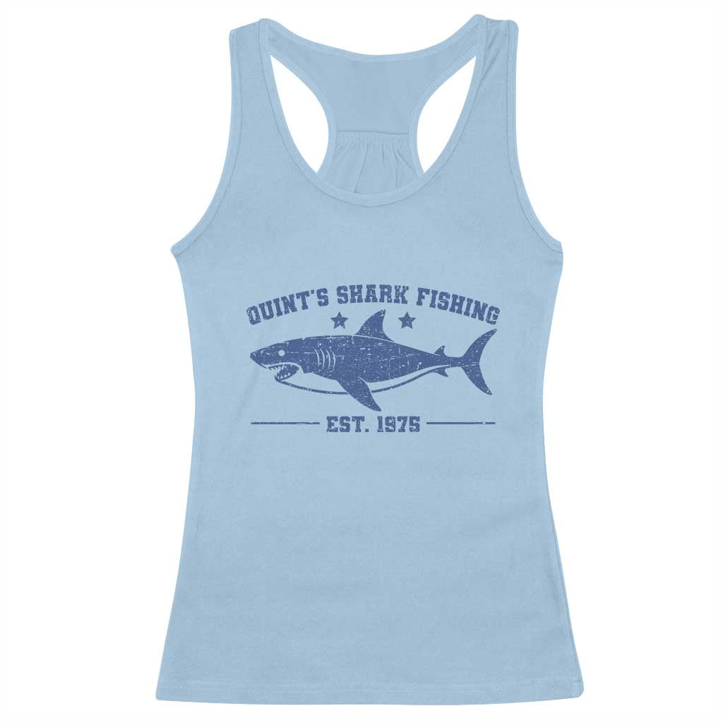 Retro Fisher Birthday Racerback Tank Top Vintage Quints Shark Fishing 1975 - Wonder Print Shop
