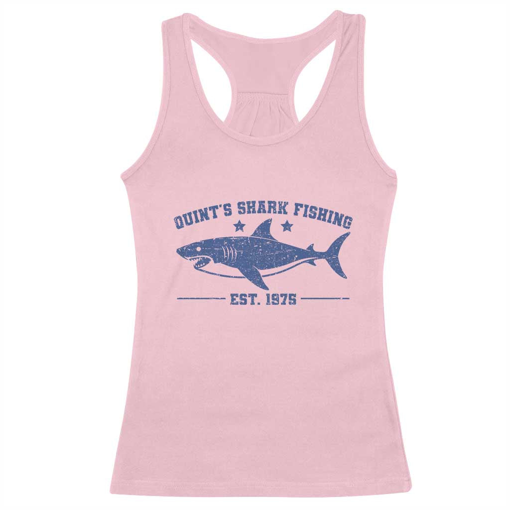 Retro Fisher Birthday Racerback Tank Top Vintage Quints Shark Fishing 1975 - Wonder Print Shop