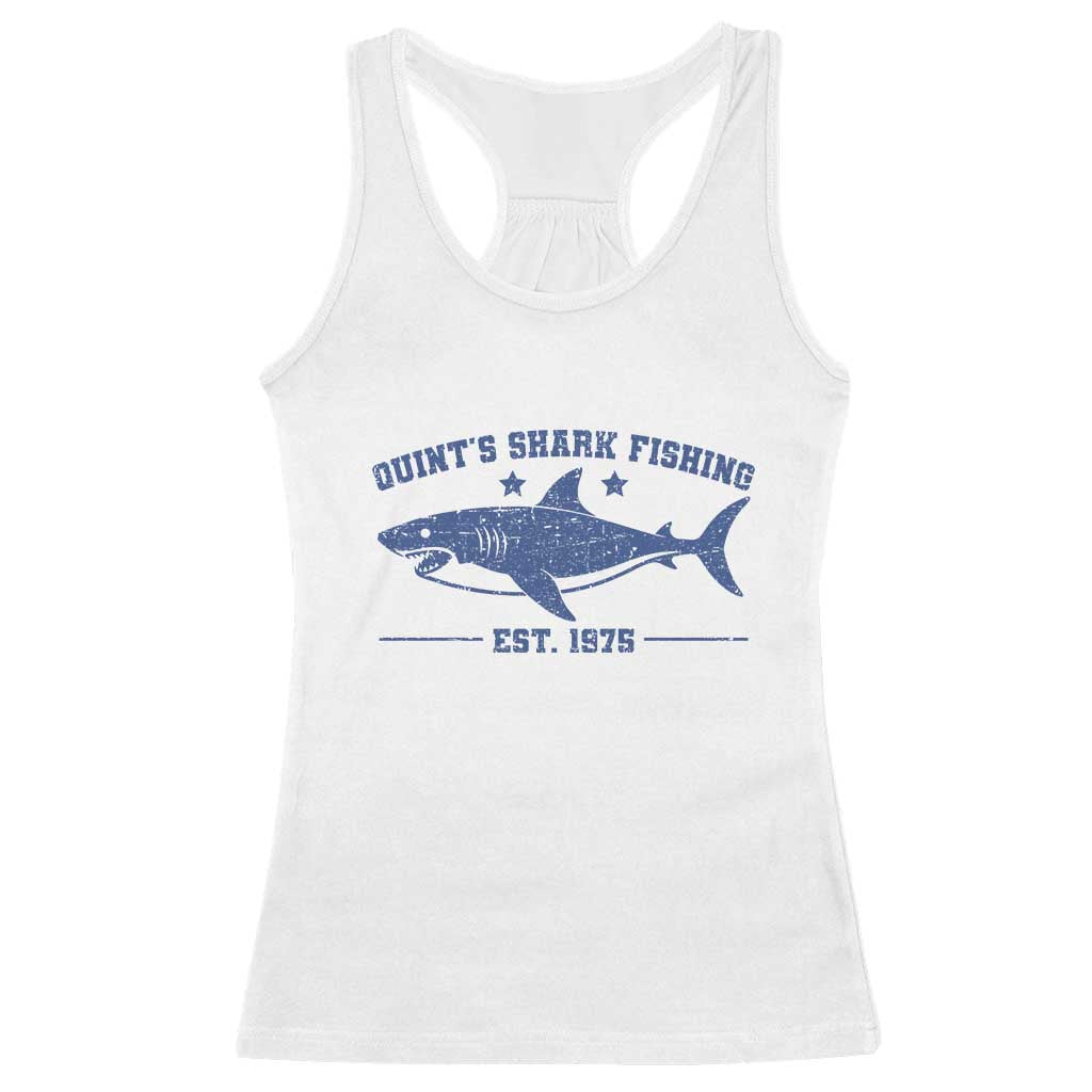 Retro Fisher Birthday Racerback Tank Top Vintage Quints Shark Fishing 1975 - Wonder Print Shop