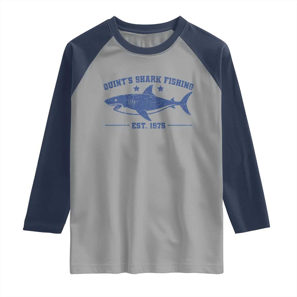 Retro Fisher Birthday Raglan Shirt Vintage Quints Shark Fishing 1975 - Wonder Print Shop