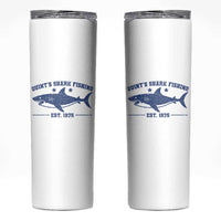 Retro Fisher Birthday Skinny Tumbler Vintage Quints Shark Fishing 1975 - Wonder Print Shop