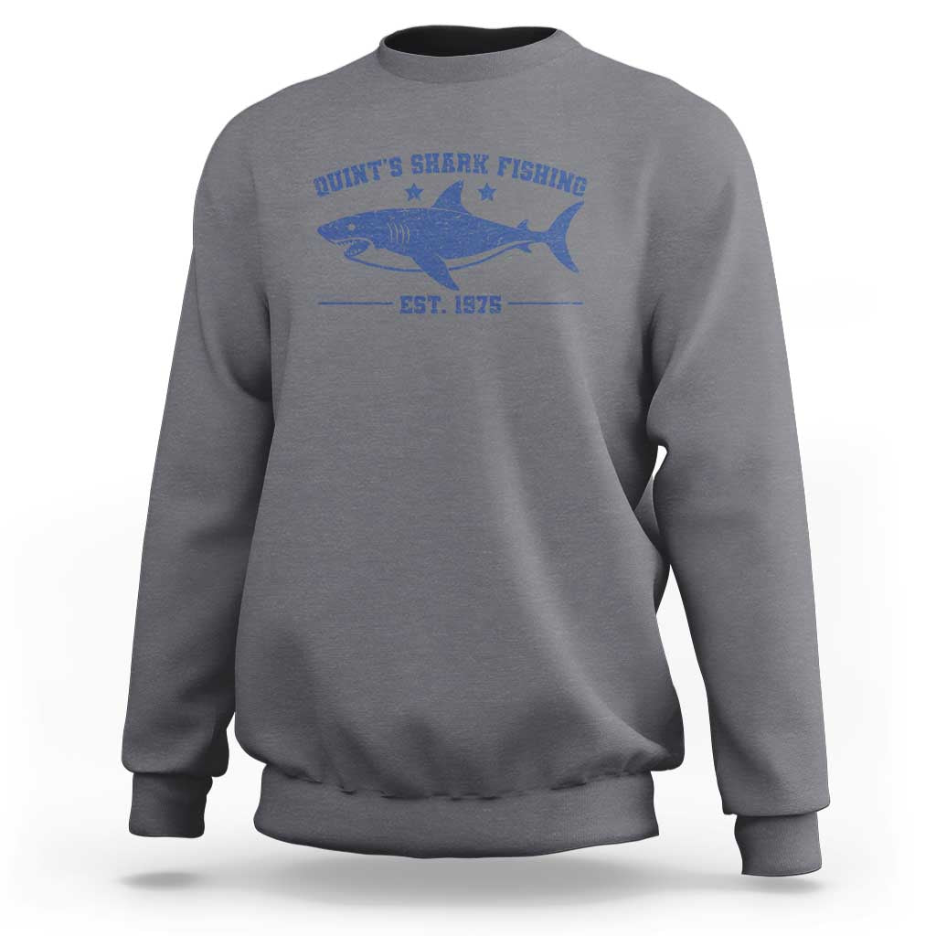 Retro Fisher Birthday Sweatshirt Vintage Quints Shark Fishing 1975 - Wonder Print Shop