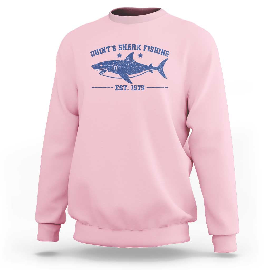 Retro Fisher Birthday Sweatshirt Vintage Quints Shark Fishing 1975 - Wonder Print Shop