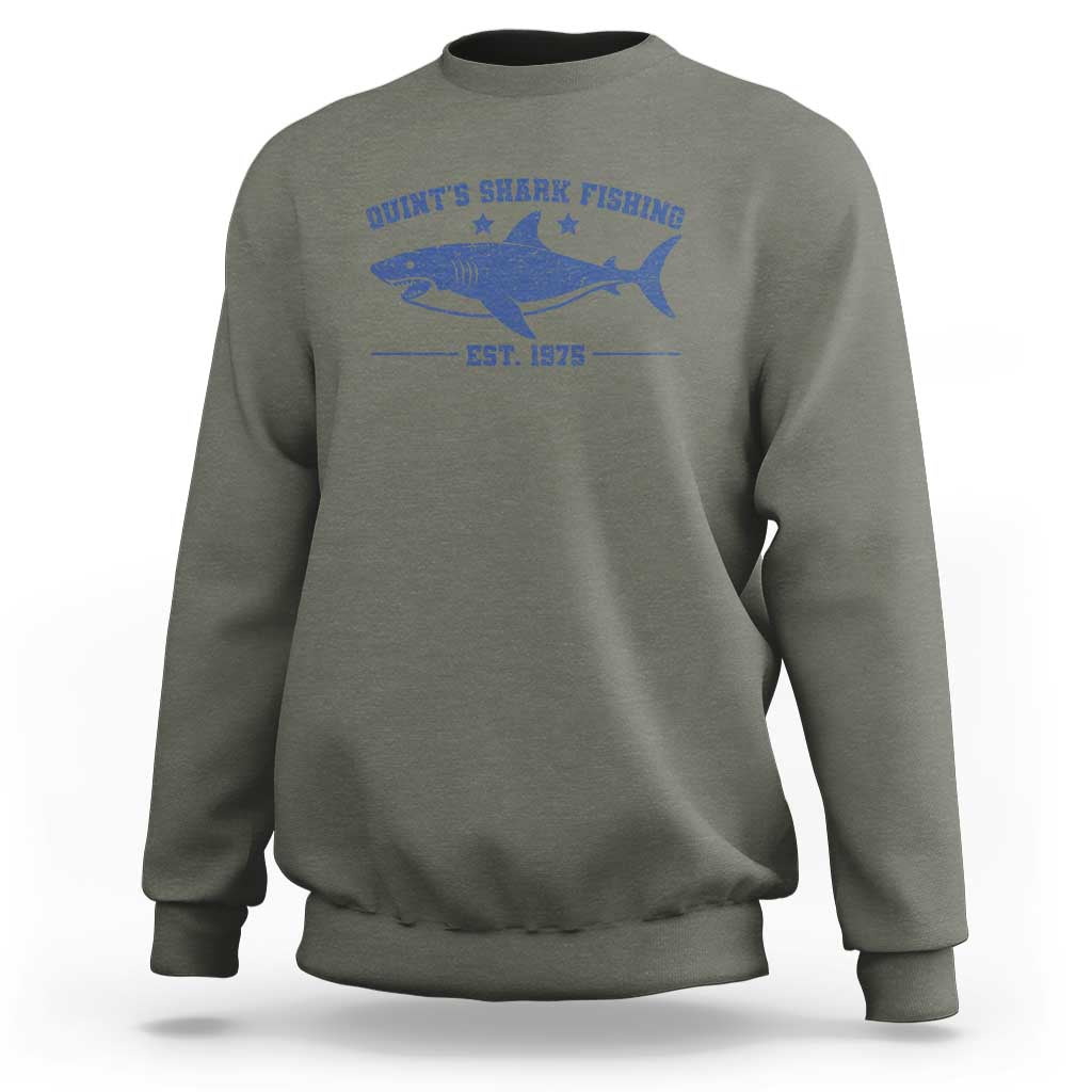 Retro Fisher Birthday Sweatshirt Vintage Quints Shark Fishing 1975 - Wonder Print Shop