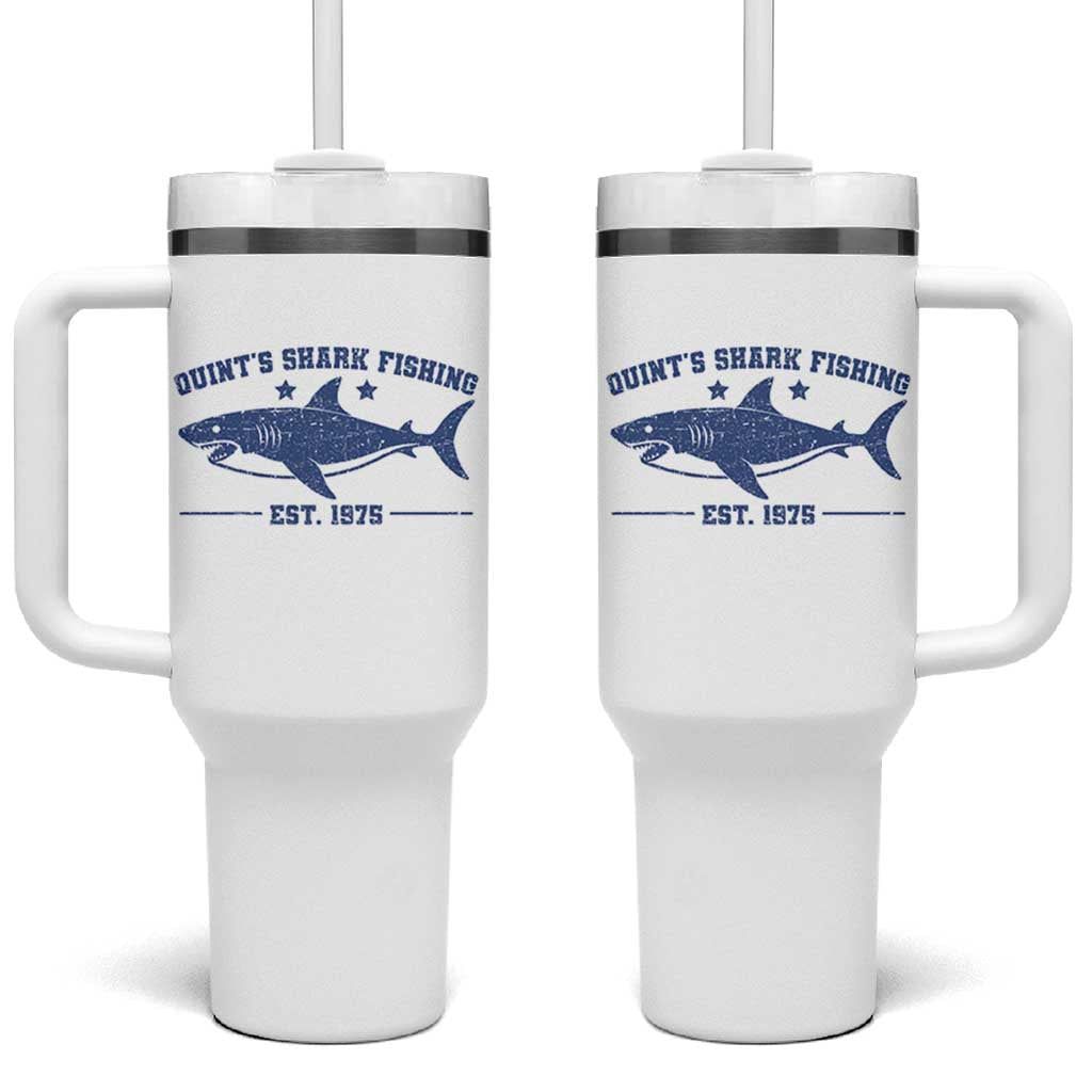 Retro Fisher Birthday Tumbler With Handle Vintage Quints Shark Fishing 1975 - Wonder Print Shop
