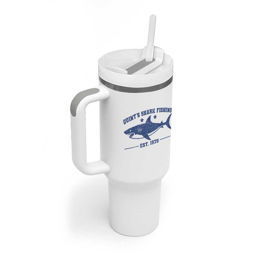Retro Fisher Birthday Tumbler With Handle Vintage Quints Shark Fishing 1975 - Wonder Print Shop