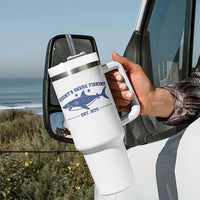 Retro Fisher Birthday Tumbler With Handle Vintage Quints Shark Fishing 1975 - Wonder Print Shop