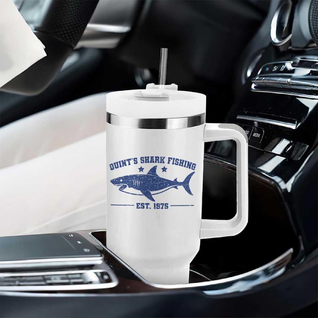 Retro Fisher Birthday Tumbler With Handle Vintage Quints Shark Fishing 1975 - Wonder Print Shop