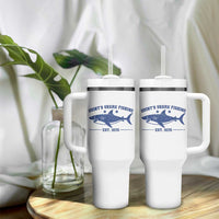 Retro Fisher Birthday Tumbler With Handle Vintage Quints Shark Fishing 1975 - Wonder Print Shop