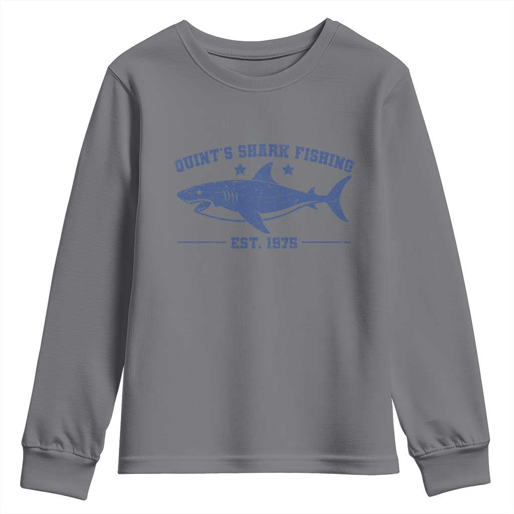 Retro Fisher Birthday Youth Sweatshirt Vintage Quints Shark Fishing 1975 - Wonder Print Shop