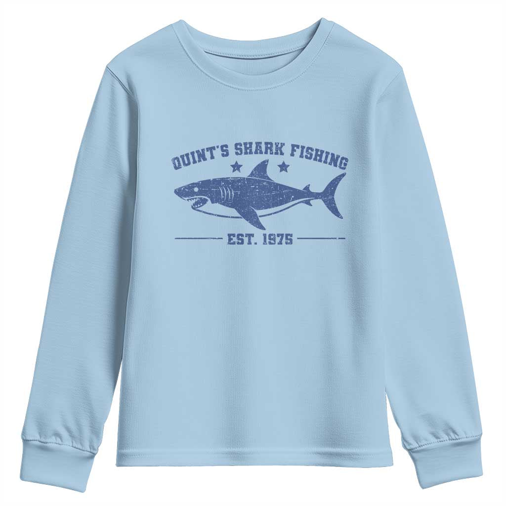 Retro Fisher Birthday Youth Sweatshirt Vintage Quints Shark Fishing 1975 - Wonder Print Shop